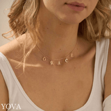 Collier lettres initiales prénom pendantes personnalisé minimaliste - YOVA